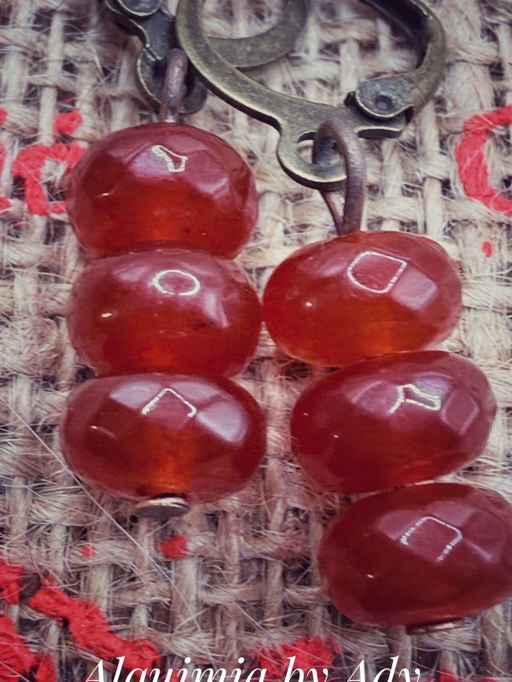 Amber-Orange Faceted untreated ruby Drop Earrings